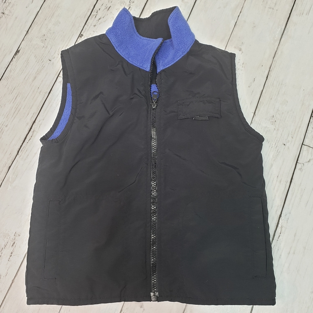 Nike Youth Reversible Fleece Nylon Vest Black Blue